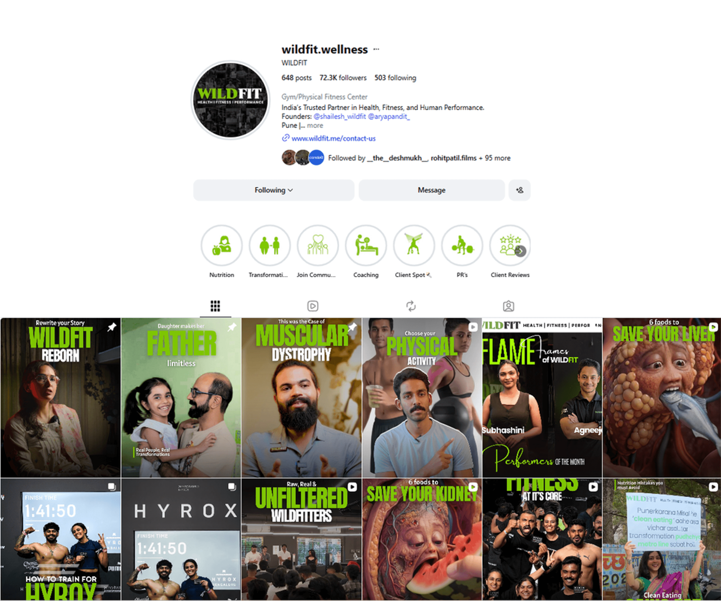 Wildfit Instagram Grid